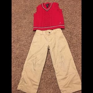 2piece boys Nautica sweater vest and pants size 4